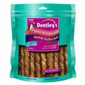 Dentley’s® Rawhide Stuffed Rolls Dog Treat – Sweet Potato & Chicken