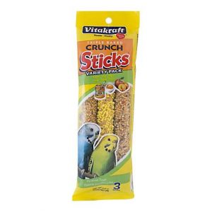 Vitakraft Triple Baked Crunch Sticks Honey, Egg & Fruit Variety Pack Parakeet Treat, 3.17 oz.